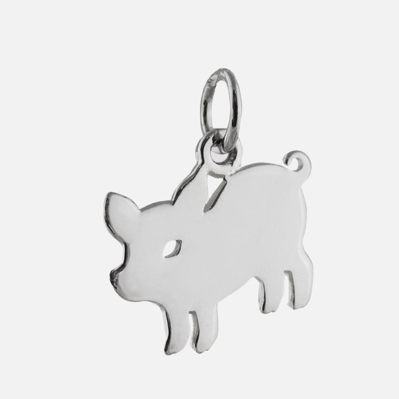 Sterling Silver Pig Charm – 15x14mm - Picture 1 of 2